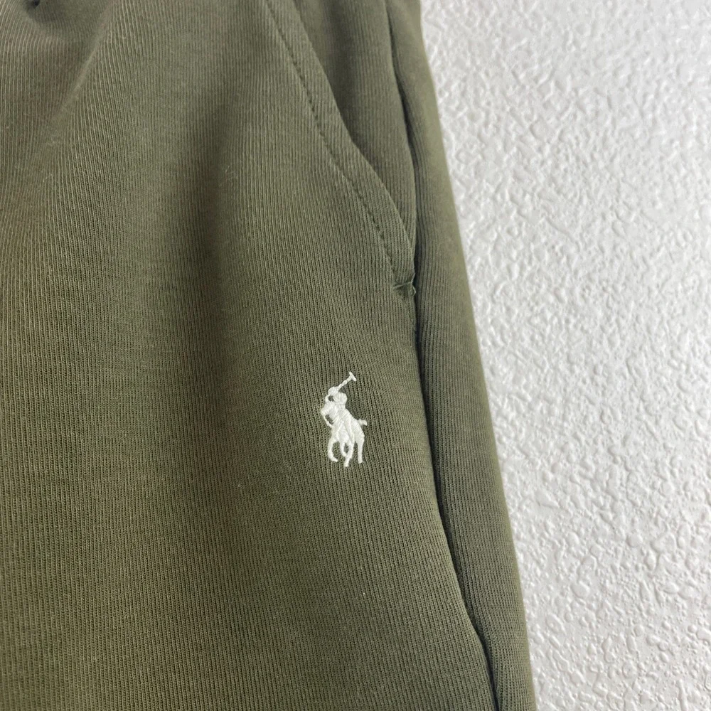 Polo Ralph Lauren‎ Kids Joggers Olive Green Fleece Sweatpants Pony Logo Size S 8